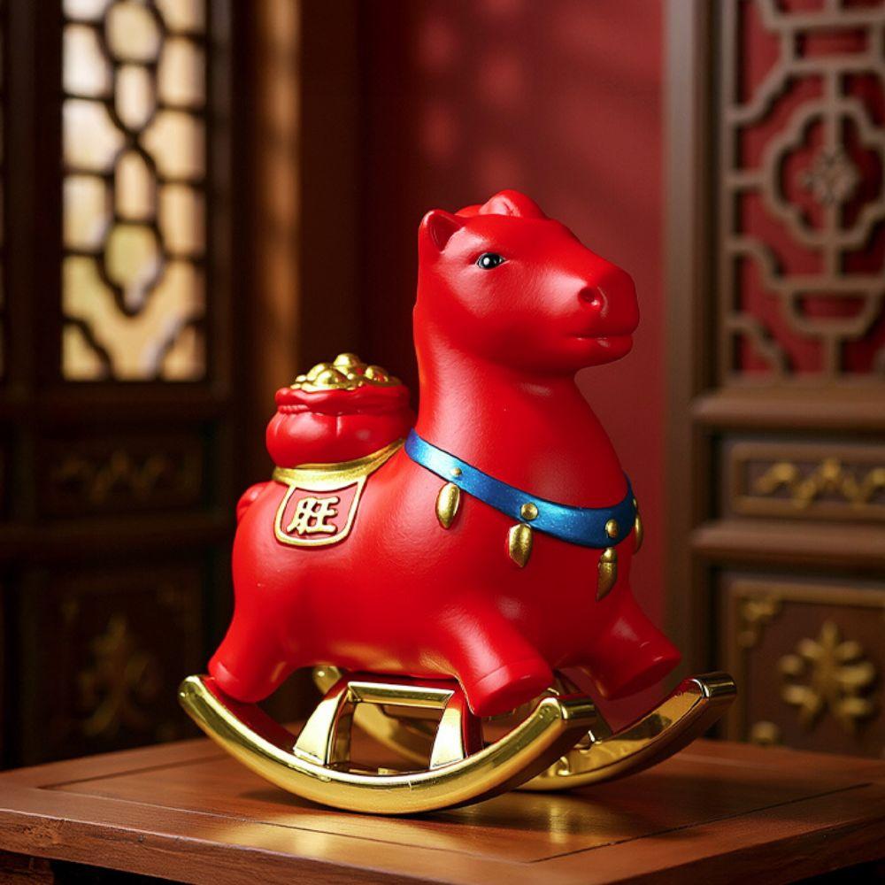Mini Year of The Horse Zodiac Ornament Resin Horse Mascot Statue Pony Sculpture  Study