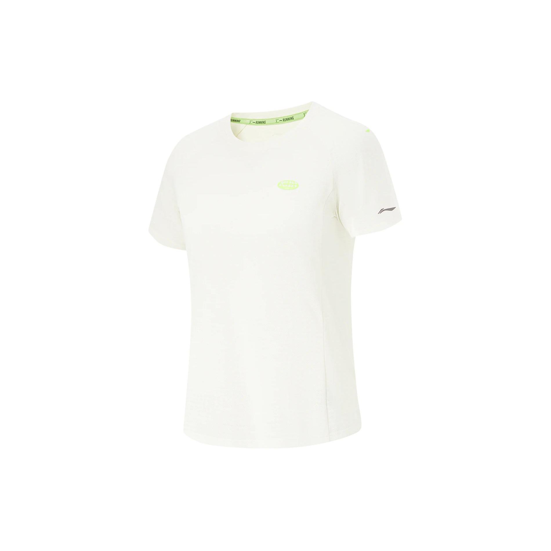 

Футболка Li Ning Running Series, однотонная, быстросохнущая, дышащая, с коротким рукавом, женская, топы, цвет не совсем белый ATSU186-1 M