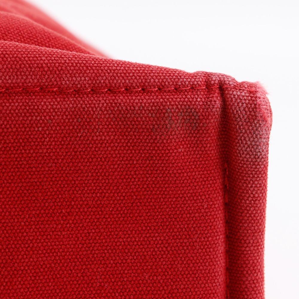 HERMES Deauville PM Handbag Red canvas Women Used