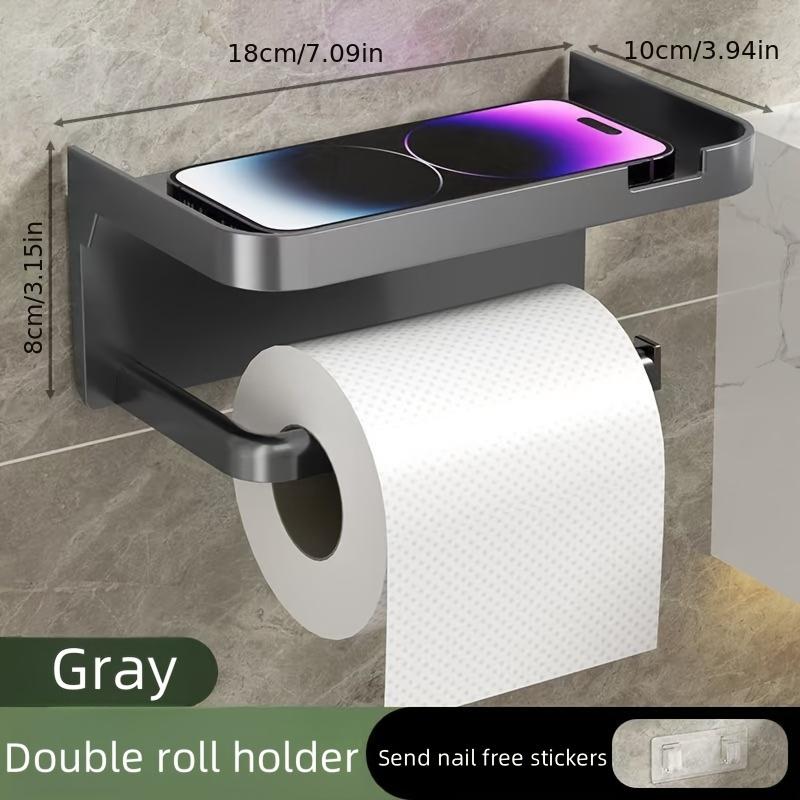Tissuehalter Toilettenpapierrollenhalter Aufbewahrungszubehör Aufbewahrungsregal Ohne Stanzen Papierhandtuch-Aufbewahrungsregal Wandmontiert