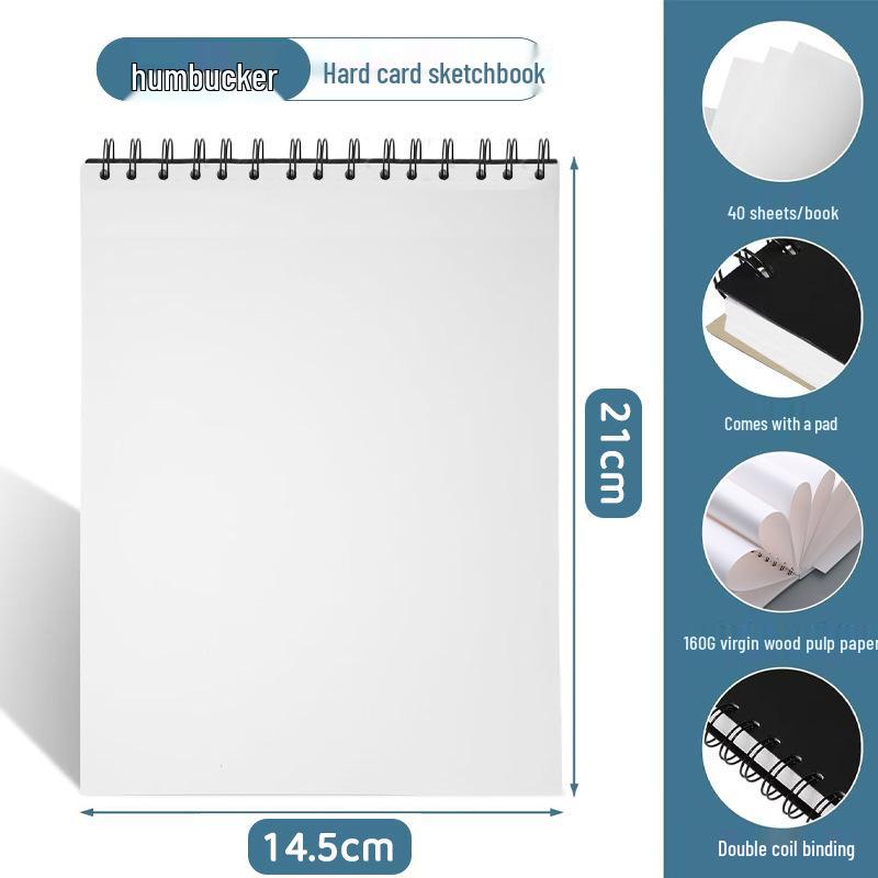 Thickened Black Card Sketchbook for Students - Blank Art Kraft Paper Drawing Book for Beginners, Sizes A3/A4/A5/A6