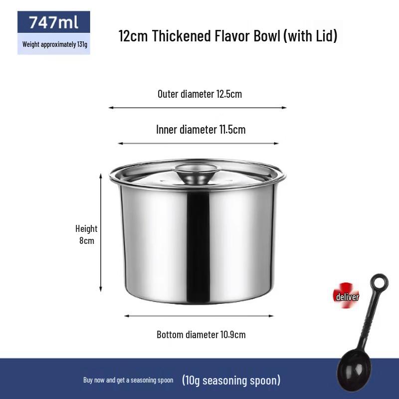 Mubaisen 201 Stainless Steel Seasoning Jar with Lid