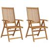 Garden Chairs 2 pcs. Foldable Solid Acacia Wood Brown