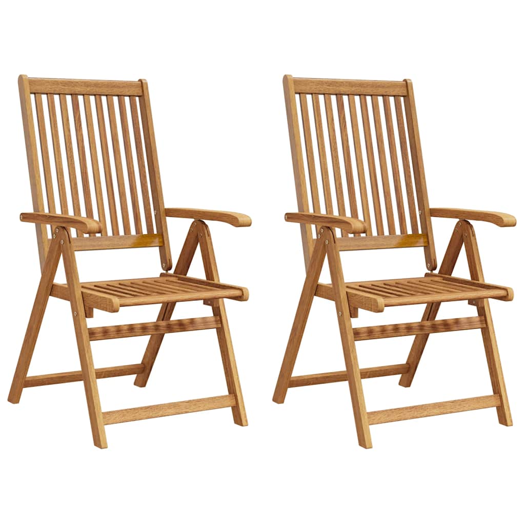 Garden Chairs 2 pcs. Foldable Solid Acacia Wood Brown