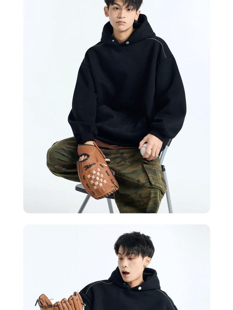 Sweat à capuche surdimensionné pour homme 400 g - Veste décontractée tendance pour l'automne