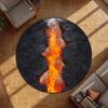 Skeleton Fire Pit Skeleton Printed Carpet Weird Decorative Circular Door Mat Living Room Bedroom Horror Home Decor Carpet