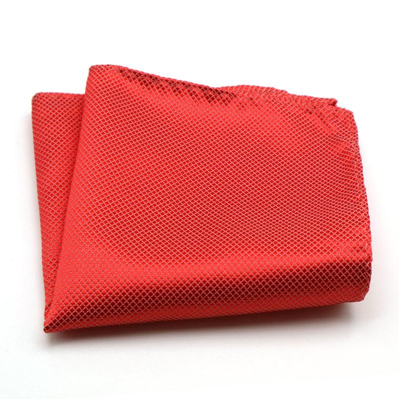 Luxury Men's Handkerchief Plaid Solid Color Hankies Polyester Hanky Business Pocket Square Chest Towel 21*21CM
