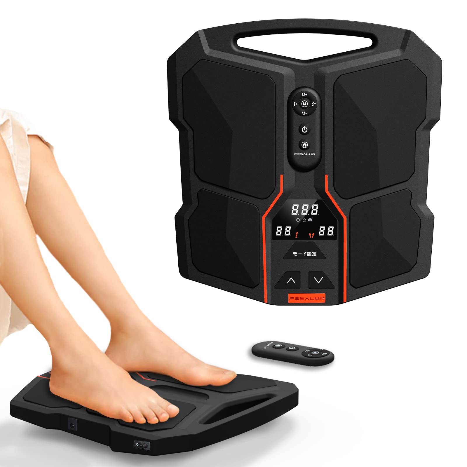 

EMS-массажер для ног, 25-60 уровней интенсивности с подогревом для пожилых людей и работников, которым не хватает расслабления, пульт дистанционного управления, инструкция на японском языке чёрный