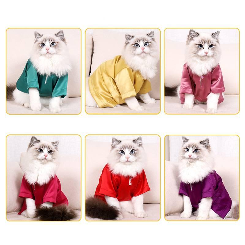 All Clothes Cat Wrapped Pet Clothes Hair Proof Suit Solid Color Fashion Gift