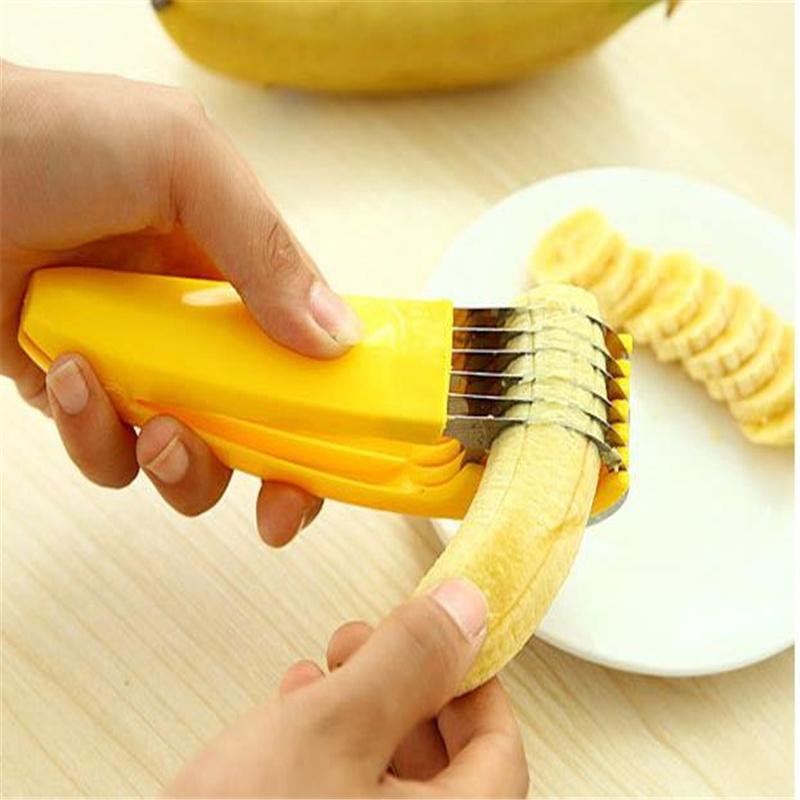 Stainless Steel Banana Cutter Fruit Vegetable Sausage Slicer Salad Sundaes Tools