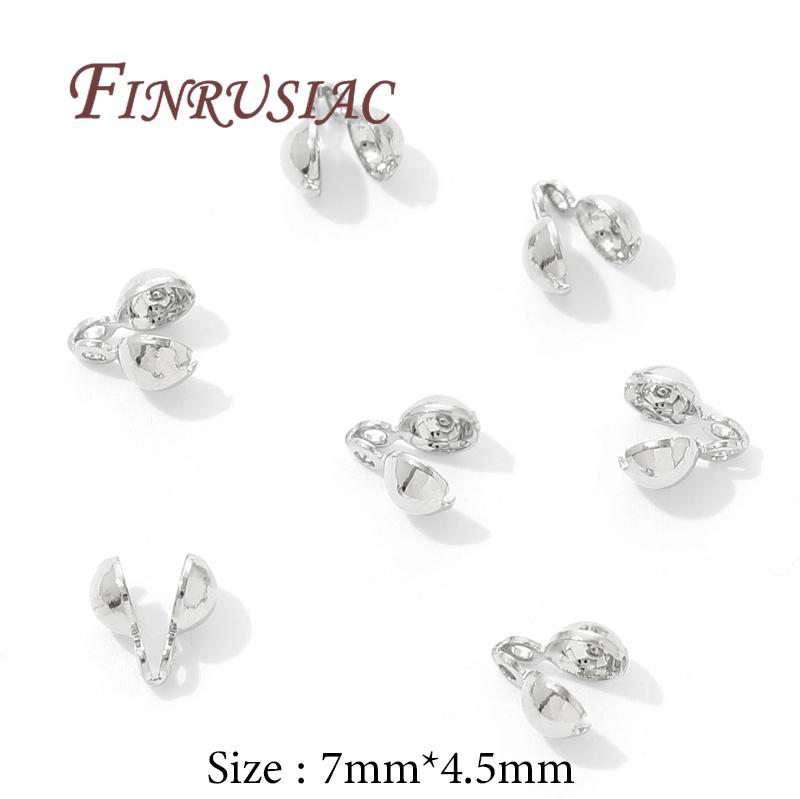 10-20Pcs/Lot Crimp Beads For Jewelry 18K Gold Plated End Caps For Jewelry ,Bead Tip Ball Chain Connectors Bracelets Accessories
