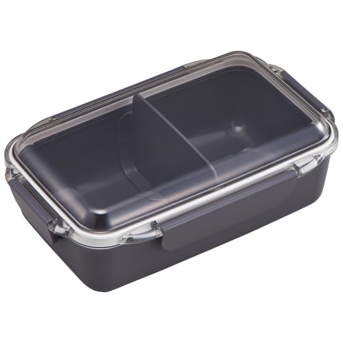 OSK Bento Box with Dividers, 900ml, Calm Color Charcoal, CMC No.3, Made In Japan, Antibacterial, Dishwasher and Microwave Safe, PCD-900