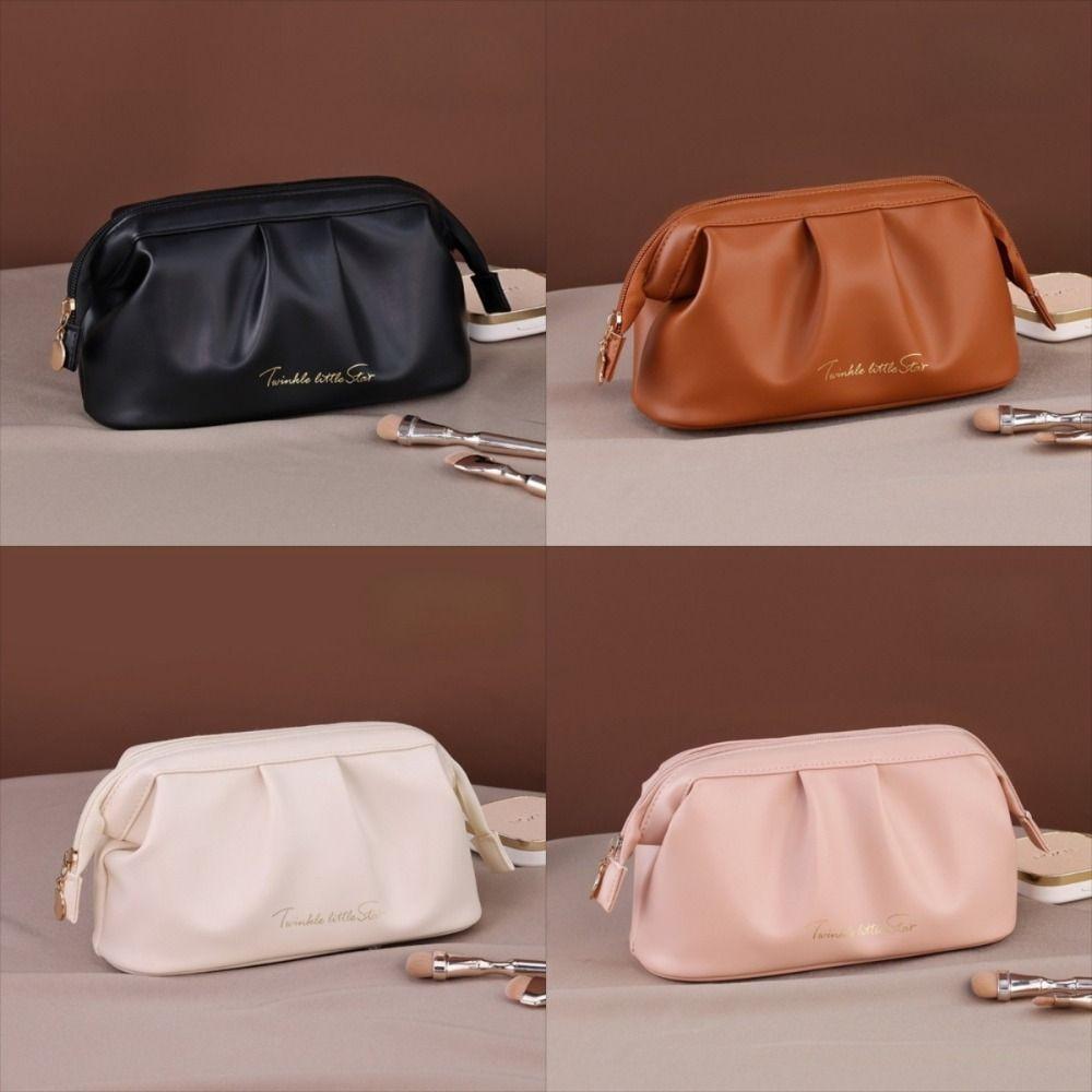 Wide-open Women Cosmetic Bag Handheld Toiletry Storage Bag Ins Makeup Organizer  Travel