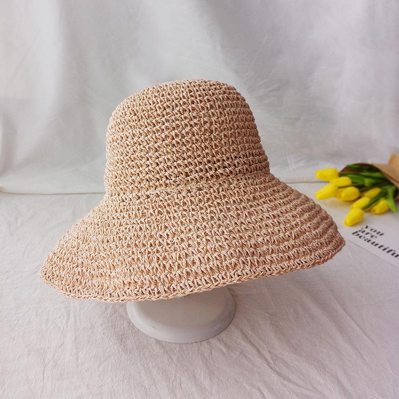 

Summer Fashion women Straw Hat Lady Summer Sun Hat Visor cap Panama Style Bucket Cap Strawhat Beach Hat Outdoor girl cap 55-59cm світло-рожевий колір