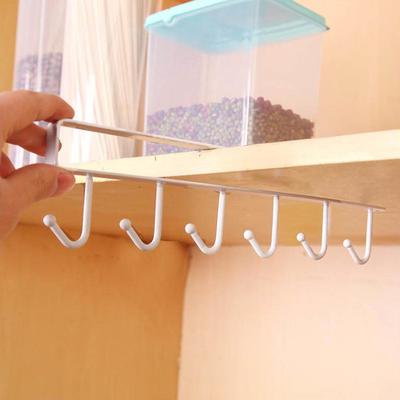 Hanging Rack Holder Hook Organizer Cup Towel Storage For Cupboard Kitchen Cabinet