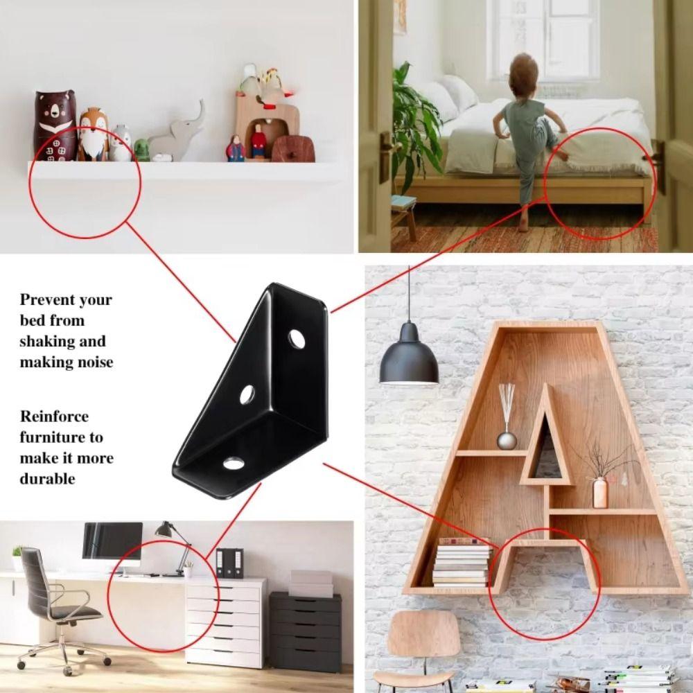 8pcs Thicken Support Right Triangular Angle 90° Right Angle Triangle Brackets  Bed Frames Support