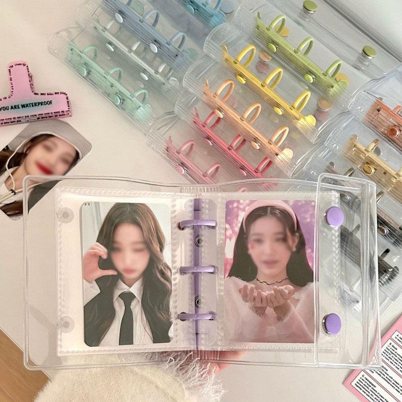 3-Zoll Transparenter Foto-Karten-Ordner Kpop Mini-Fotoalbum Idol-Fotokartenhalter Loseblatt-Idol-Kartenhülle Buch