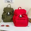Schoolbag Large Capacity Backpack Flip Buckle Drawstring Backpack Women's 1011 New Commuter High Value Nylon Backpack