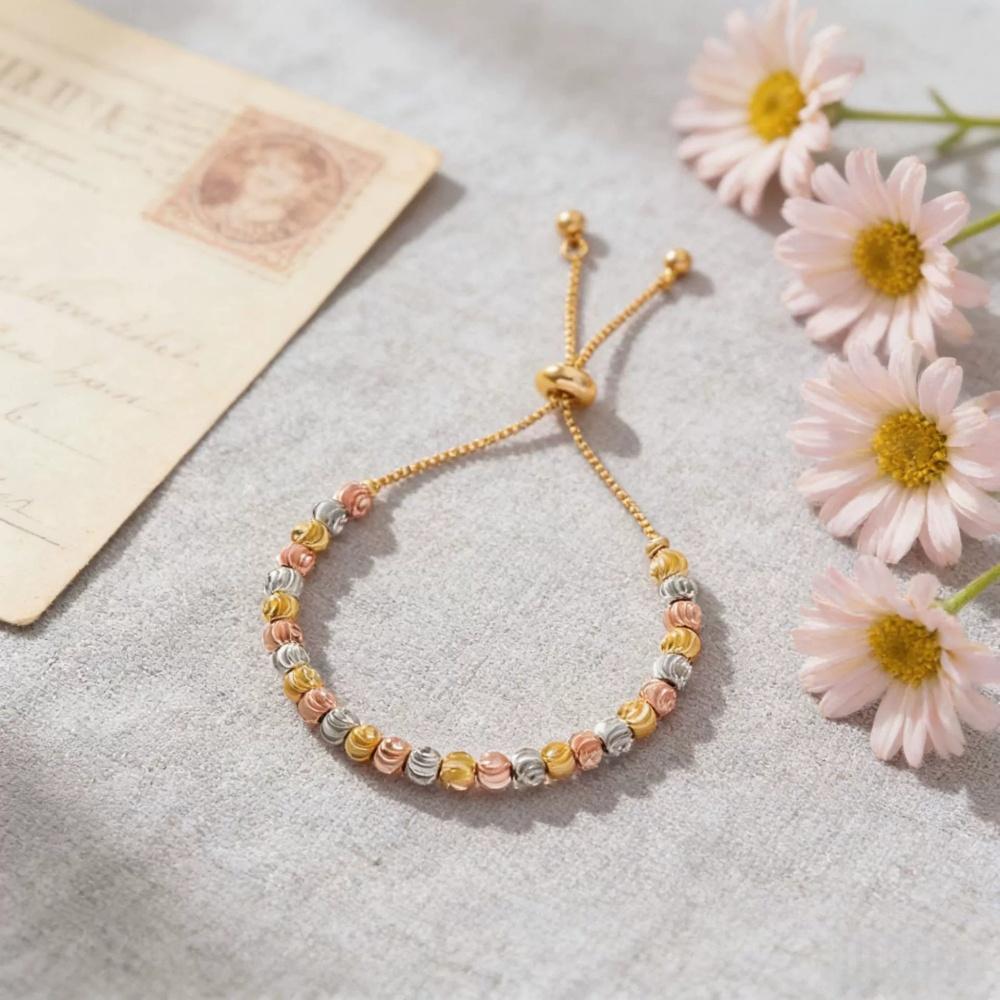 New Geometry Bead Drawstring Adjustable Bracelet Trendy Fashion Simple Temperment Versatile Transfer Bead Jewelry Gift