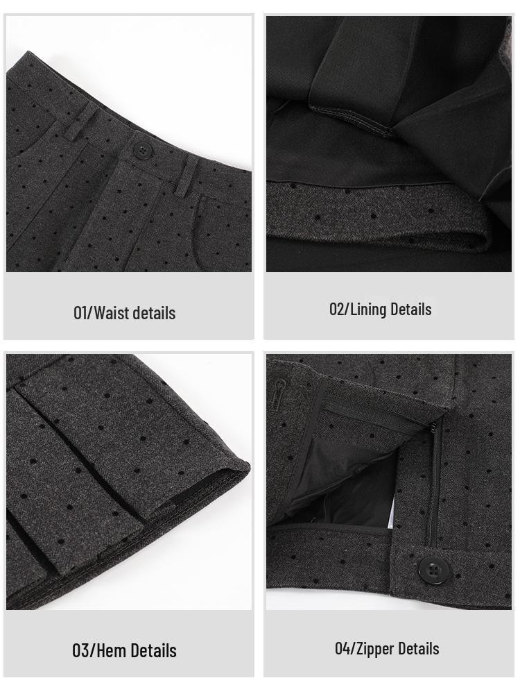 Retro Polka Dot High-Waisted Pleated Skirt - Anti-Exposure, Slimming, Leg-Lengthening 2025 Edition