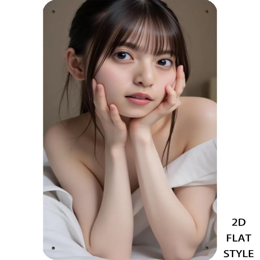 

Vintage Metal Tin Sign Woman Art 8x12 Home Decor Gift 20x30cm білий