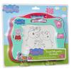 Peppa Pig Travel Magnetic Scribble Pad with Pen and 3 Stamps - Draw and Erase Without Smudges - Mint Green/Pink - 23.5 X 2.5 X 18cm