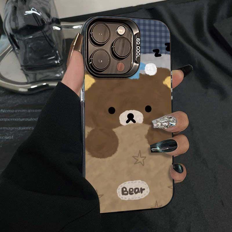

Rilakkuma Sleeping Bear Case for Apple 13/14/15/16/17 Pro Max, New XS, Trendy and Durable Hard Cover. Apple 17 Pro