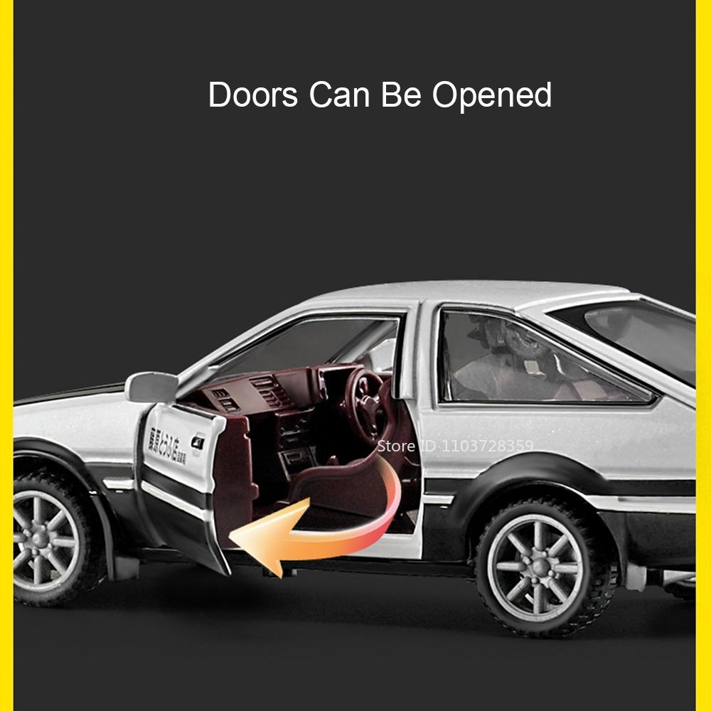 1:43 PAGANI ZONDA R AE86 Toy Model Cars Metal Diecast Doors Opened Rubber Tires Detachable Assembly Decoration for Boys Gifts