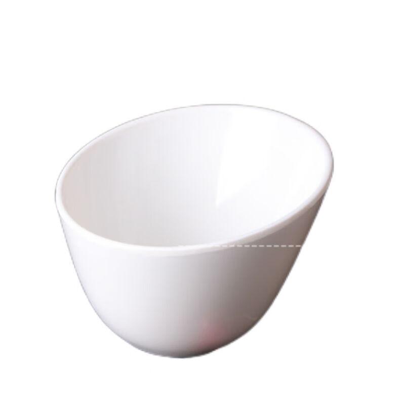 Qianxing A8 Large White Melamine Slanted Serving Bowl Set