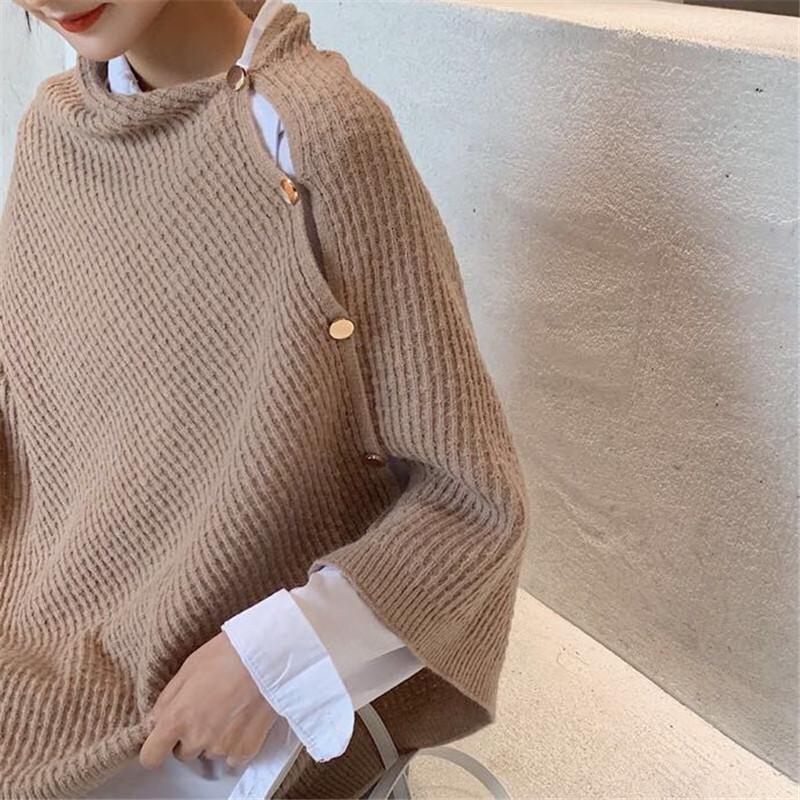 Women's Multi-Purpose Knit Shawl Scarf - Imitation Cashmere, Korean Style, Two-Way Outerwear & Neck Warmer