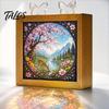 Functional Glowing Home Decor Acrylic Puzzle LED Night Light, 2-In-1 USB Royal Iris Bloom Jigsaw Lamp, DIY Floral Kit Creative Desktop Ambient