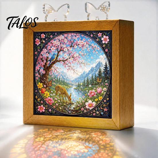 Functional Glowing Home Decor Acrylic Puzzle LED Night Light, 2-In-1 USB Royal Iris Bloom Jigsaw Lamp, DIY Floral Kit Creative Desktop Ambient