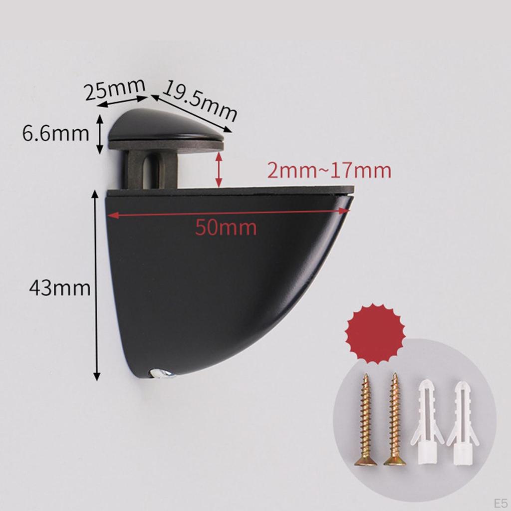 Glass Shelf Bracket Holder Support Easy To Install Clamp Wall Mounted for Office