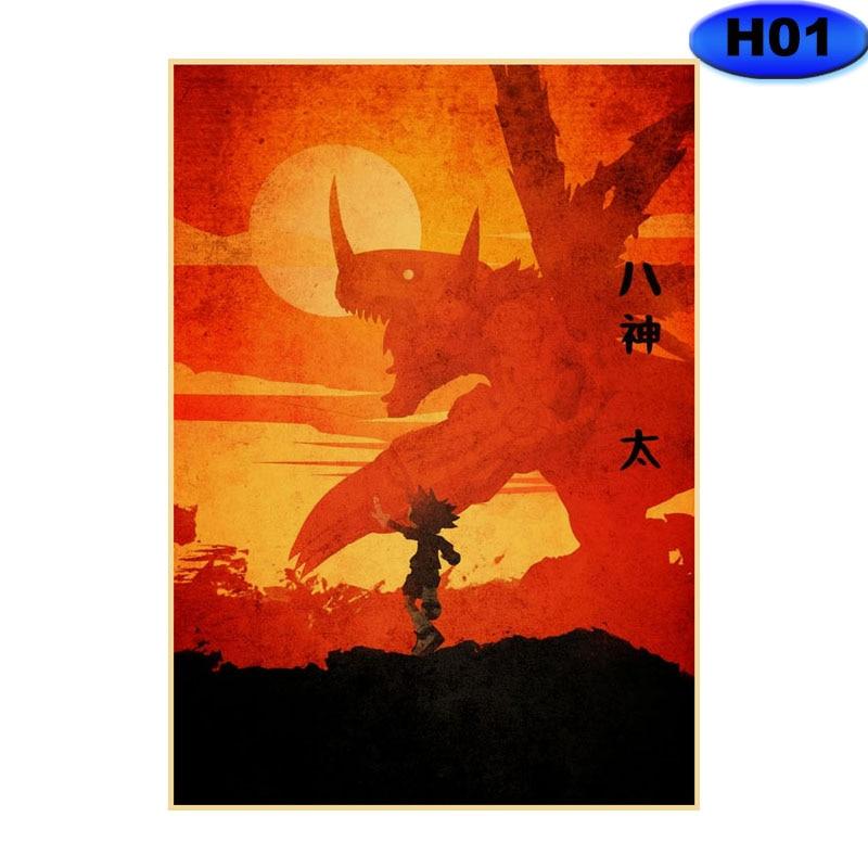 

Японская аниме-серия Ретро постеры крафт-бумага минималистичный постер манги Стикеры обои Спальня Гостиная Бар украшения 30x21cm