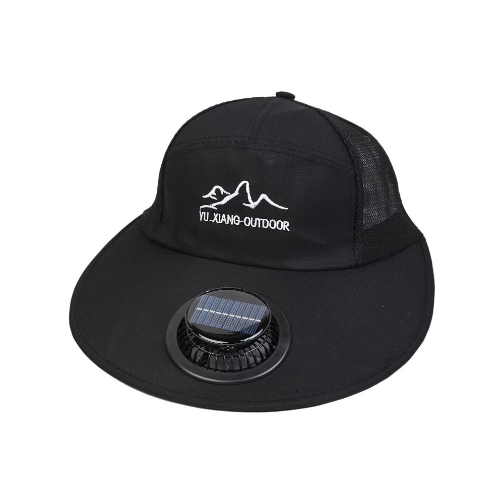 Quick Dry Solar Fan Hat Breathable Full Mesh Hats New Sun Protection Caps Summer чёрный