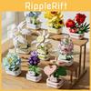 Compatible Sunflower Plant Kit With Abs Plastic Diy Building Blocks For Home Decor And Gift