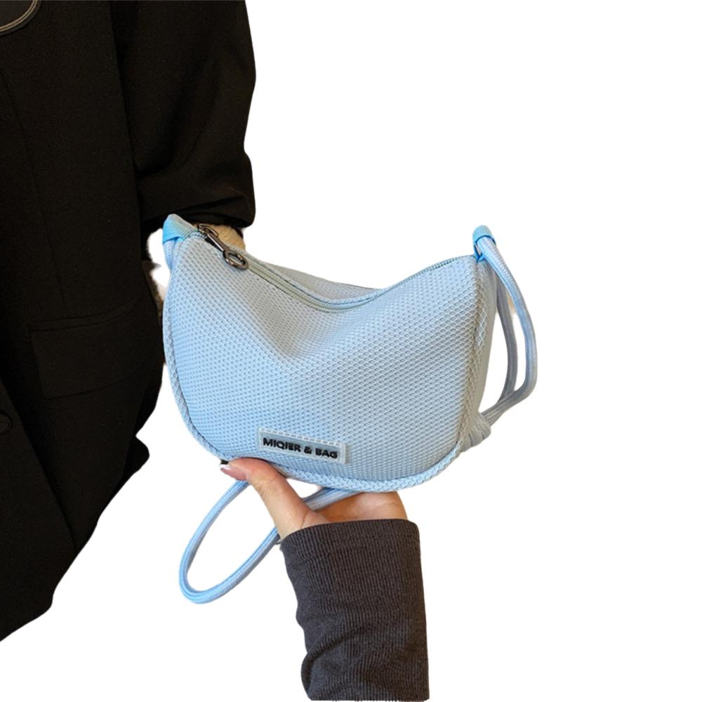 

Korean Style Dumpling Shoulder Bag Waterproof Sports Crossbody Bag Half Moon Bags Girls Boys синий