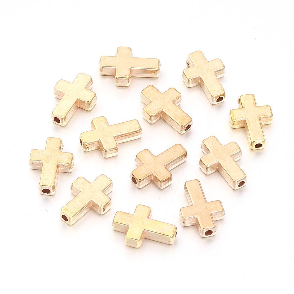 50-100pcs/lot Gold Silver Color CCB Cross Beads Plastic Loose Spacer Beads For Jewelry Making DIY Bracelet Necklace Accessories