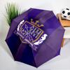 Automatischer Regenschirm mit aufgedrucktem Fußballclub-Emblem, 8-Speichen, für Reisen, Camping, Freizeit, Wesentliches Geschenk für Familie und Freunde