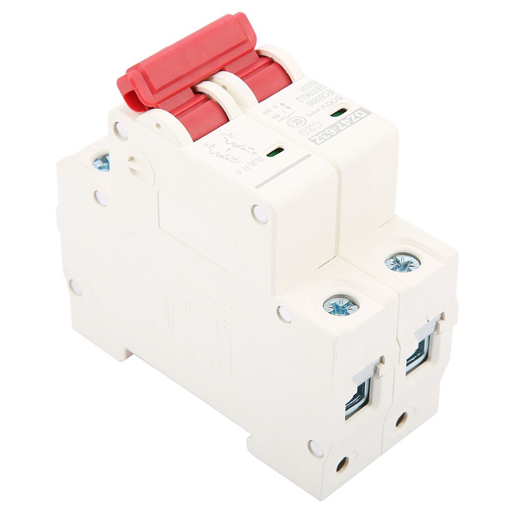 2P DC 500V 20A Mini Circuit Breaker MCB Safety Breaker DZ4763Z2P