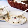 (HMA56)Service à Café en Porcelaine d'Os Européenne Assiette Cercle en Céramique Simple Créative Tasse à Lait pour le Thé de l'Après-midi Tasse à Café 200ml
