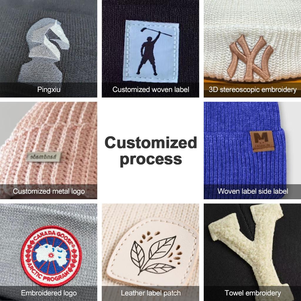 Custom Logo Unisex High Quality Plain Blank Color Winter Hat Cap Acrylic Knitted Beanie