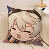 Bennett cute Genshin Impact Cushion Cover Silky Short Plush Invisible Zipper Dustproof Sofa Pillow Case for Home Decor