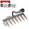Dual-Use Reinforced Multi-Tooth Hoe and Rake for Soil Loosening and Weeding