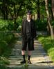 ORDINARY PEOPLE Re : Patchline Color Damage Washed Trackers Sweat Half Pants [Black]