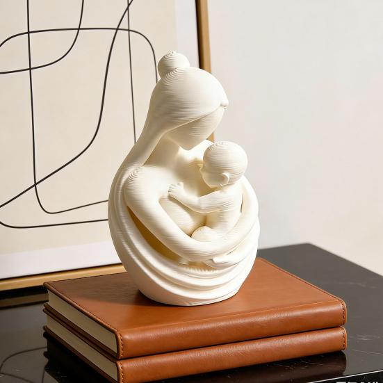 Mother Holding Baby Sculpture 3D Printed Mother And Child Figurine for Nursery Room Table Decor Mother's Day Gifts for New Mom