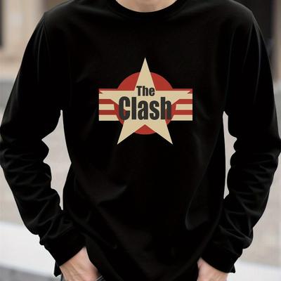 Crew Neck Long Sleeve T-Shirt, Soft Polyester , Slim Fit for Daily & Office