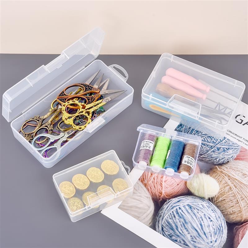 Transparent Storage Container Jewelry Box Clear Plastic Organizer Box Empty Earring Storage Organizer Display Case For Beads