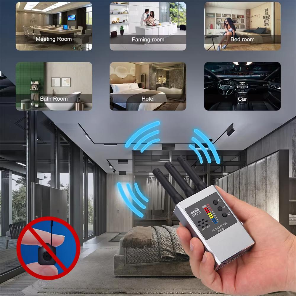 Drahtloser HF-Signaldetektor Bug GSM Audio GPS Tracker Mini Kamera Finder Kamera IR-Scan AI Standby Automatische Erkennung G638W