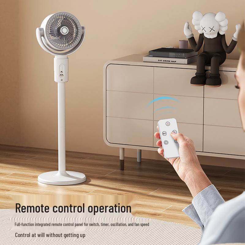 Household Electric Fan with Remote Control - Dual-Use Table & Floor, Oscillating Vertical Fan